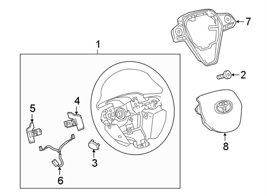 Diagram STEERING WHEEL & TRIM. for your 2005 Toyota Sequoia   