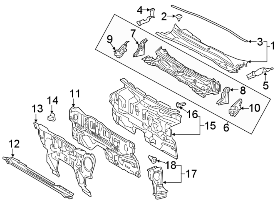 Diagram COWL. for your Toyota Camry  