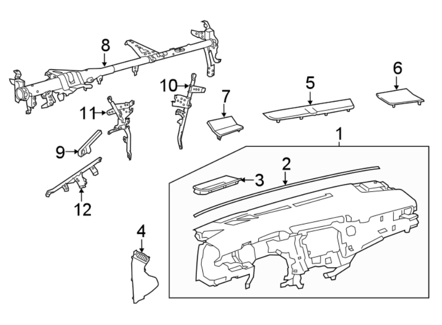 Diagram INSTRUMENT PANEL. for your Toyota