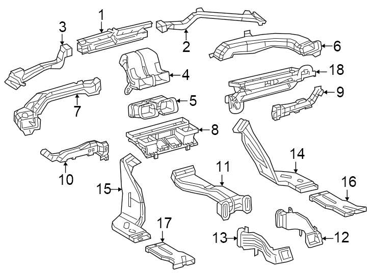 Diagram Instrument panel. Ducts. for your 2008 Toyota Highlander   