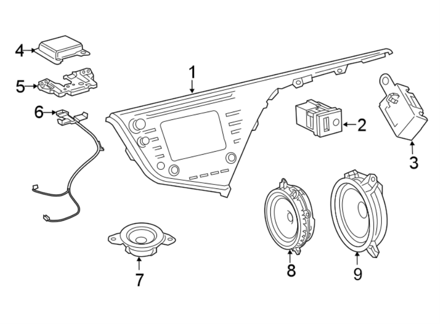 Diagram INSTRUMENT PANEL. SOUND SYSTEM. for your 2021 Toyota Avalon 3.5L V6 A/T FWD LIMITED SEDAN 