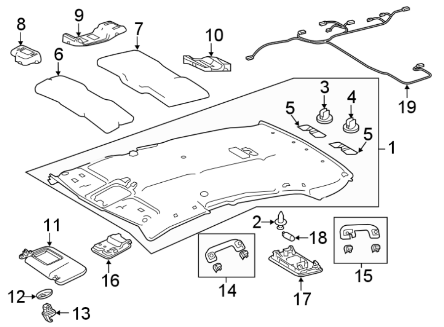 Diagram INTERIOR TRIM. for your 2023 Toyota Prius   