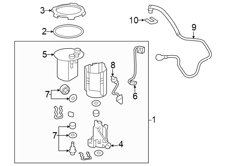 Diagram Fuel system. Fuel pump. for your Toyota