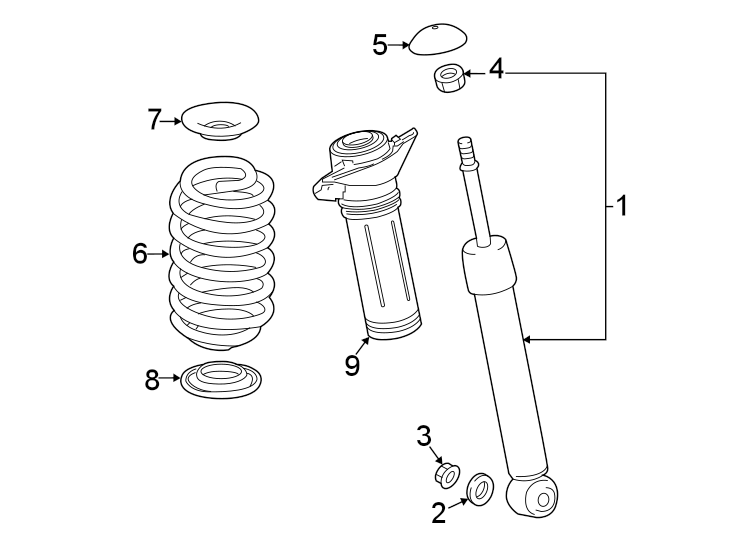 Diagram REAR SUSPENSION. SHOCKS & COMPONENTS. for your 2020 Toyota Sienna   