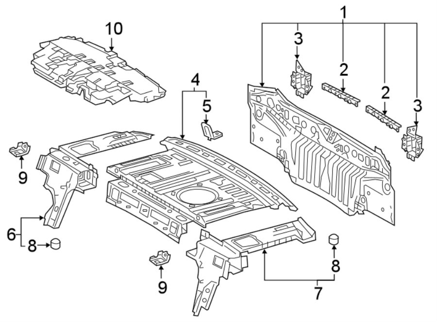 Diagram REAR BODY & FLOOR. for your 2011 Toyota Highlander   