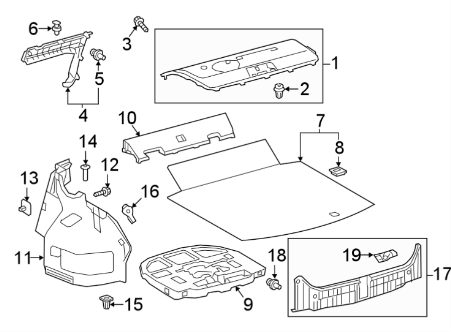 Diagram REAR BODY & FLOOR. INTERIOR TRIM. for your Toyota Prius Plug-In  