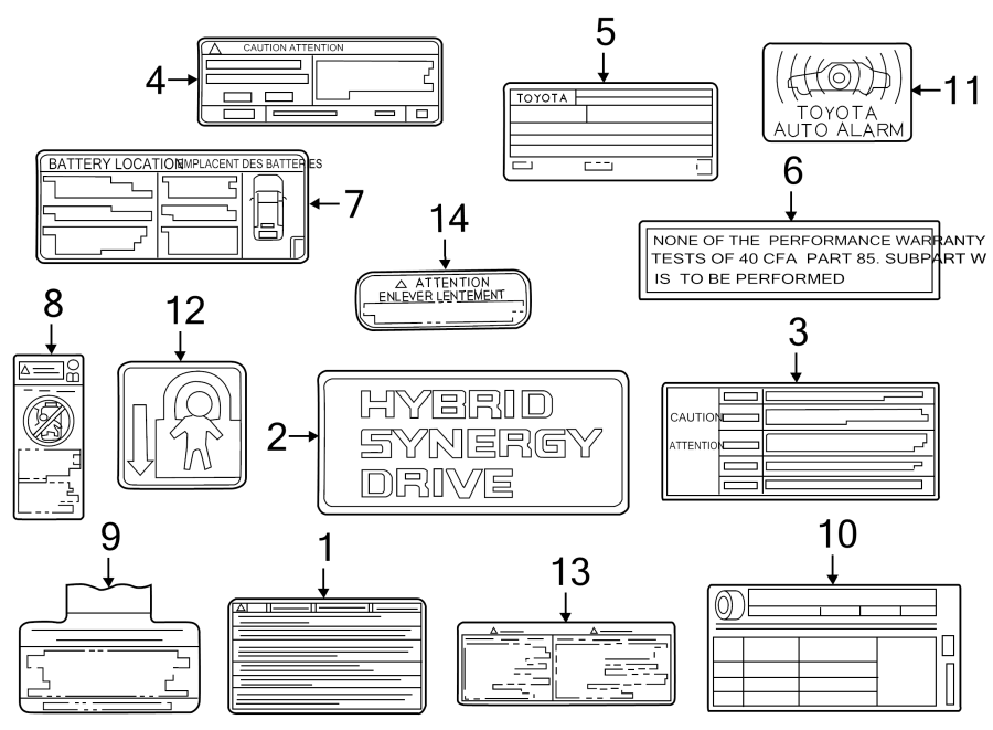 Diagram Information labels. for your 2005 Toyota Camry  SE SEDAN 