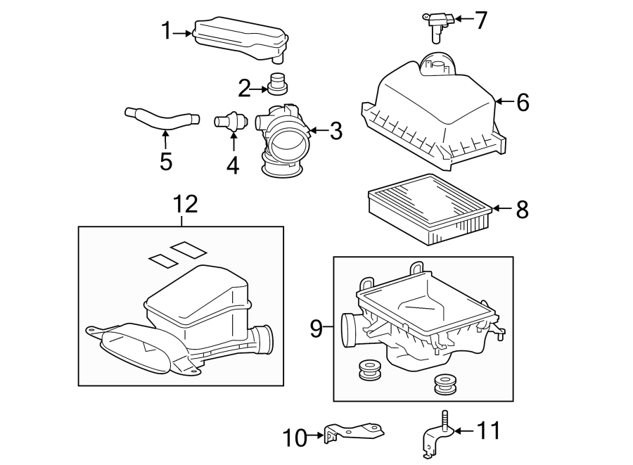 Diagram ENGINE / TRANSAXLE. AIR INTAKE. for your 2017 Toyota Corolla   