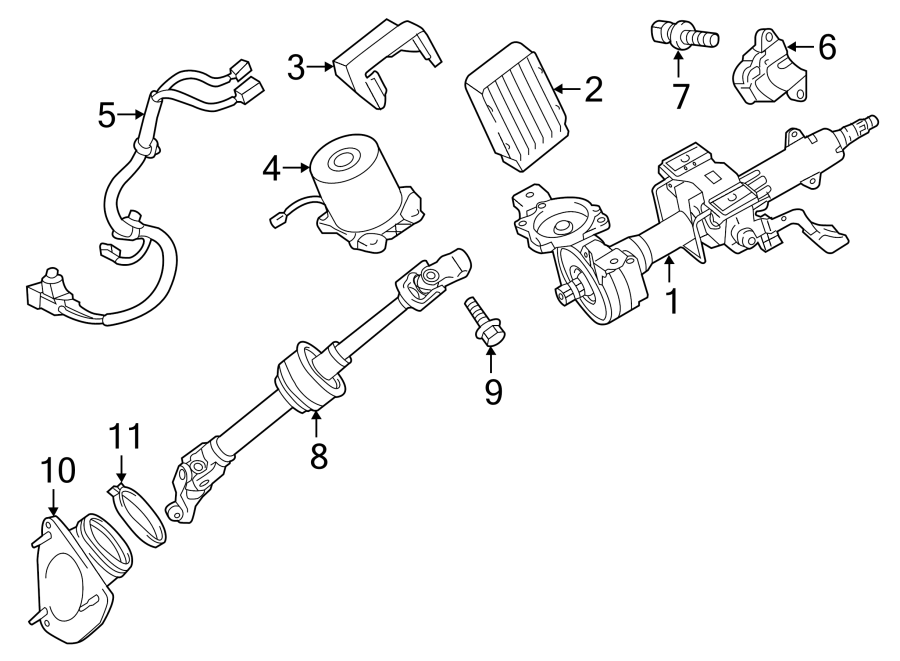 Diagram STEERING COLUMN ASSEMBLY. for your 2020 Toyota Camry  TRD Sedan 