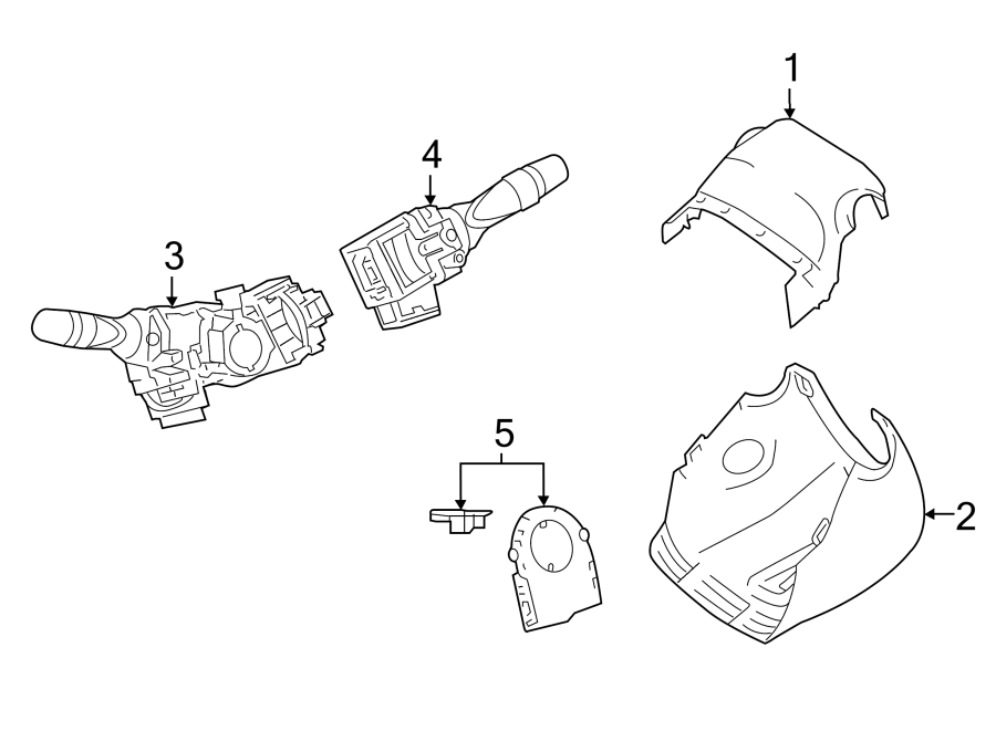 Diagram STEERING COLUMN. SHROUD. SWITCHES & LEVERS. for your 2022 Toyota 4Runner 4.0L V6 A/T RWD Limited Sport Utility 