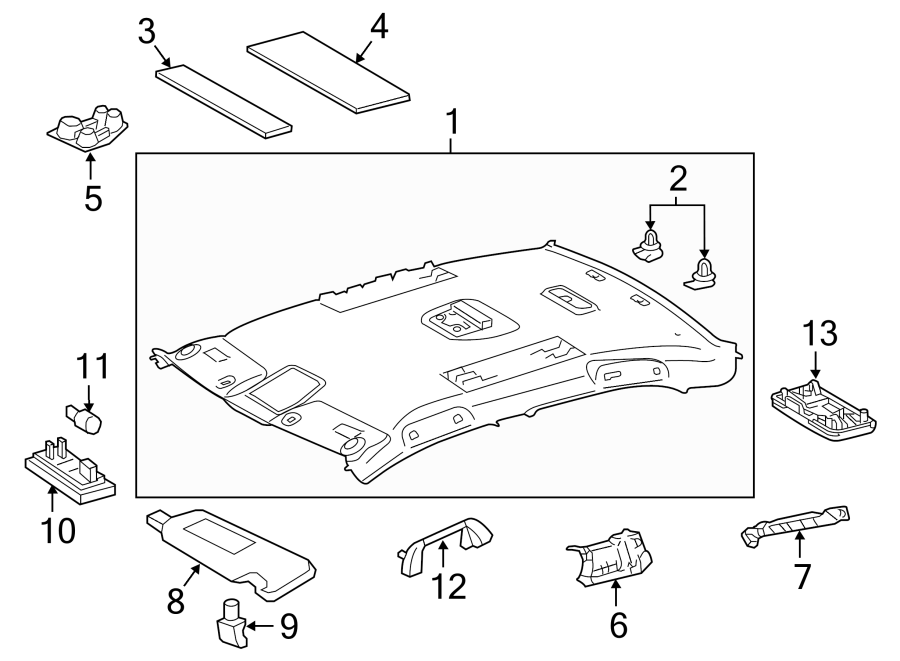 Diagram INTERIOR TRIM. for your 2016 Toyota Camry  Hybrid LE Sedan 