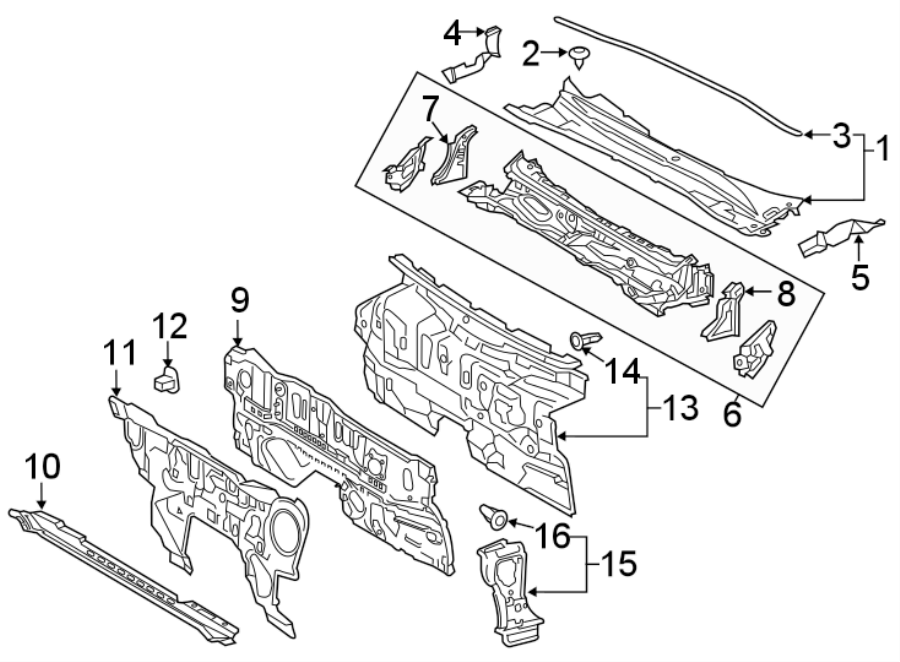 Diagram COWL. for your Toyota Camry  