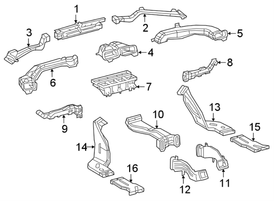 Diagram INSTRUMENT PANEL. DUCTS. for your 2008 Toyota Highlander   