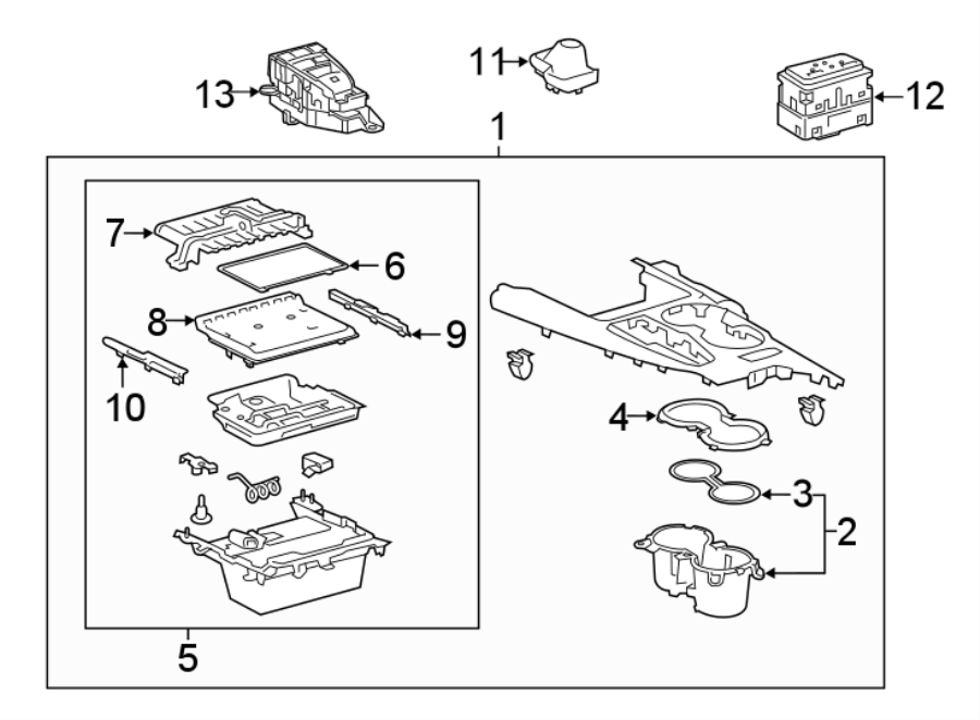 Diagram CENTER CONSOLE. for your 2019 Toyota Prius   