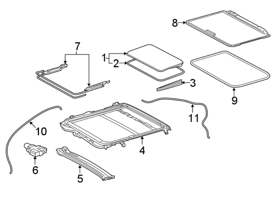 Diagram SUNROOF. for your Toyota Camry  