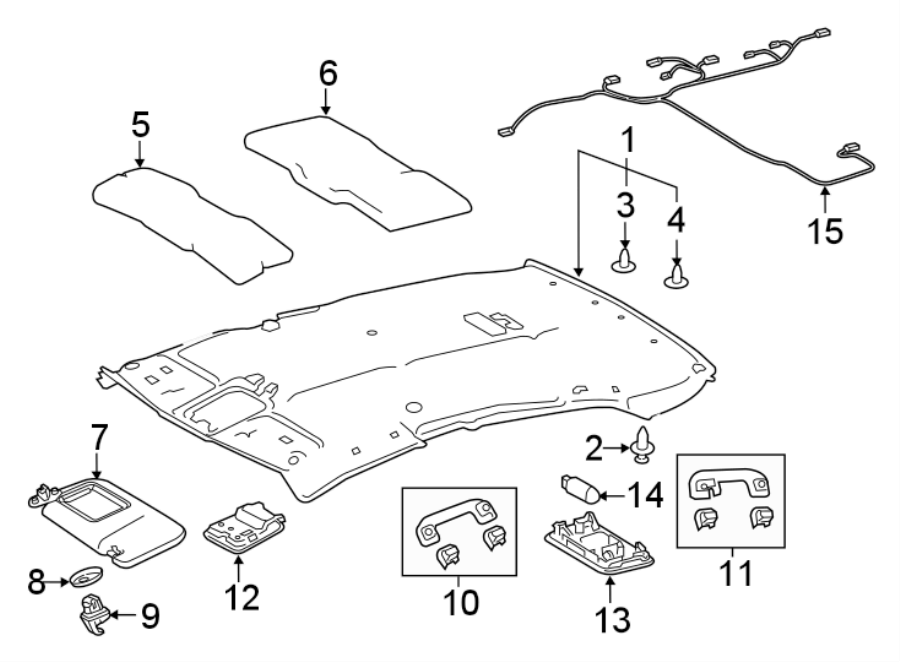 Diagram INTERIOR TRIM. for your 2023 Toyota Mirai   