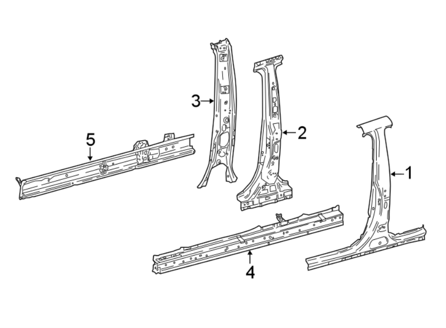 Diagram PILLARS. ROCKER & FLOOR. CENTER PILLAR & ROCKER. for your Toyota Camry  