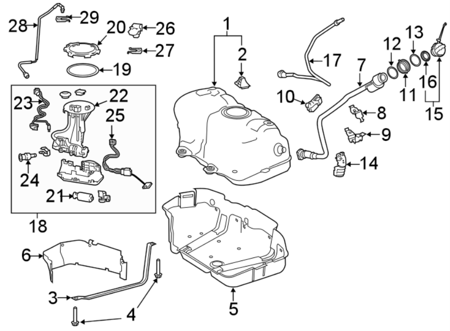 Diagram FUEL SYSTEM COMPONENTS. for your 2006 Toyota Tundra 4.7L V8 A/T RWD SR5 Extended Cab Pickup Stepside 