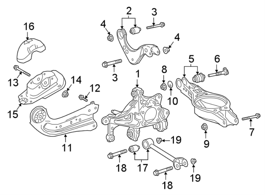 Diagram REAR SUSPENSION. SUSPENSION COMPONENTS. for your 2018 Toyota Prius Prime   