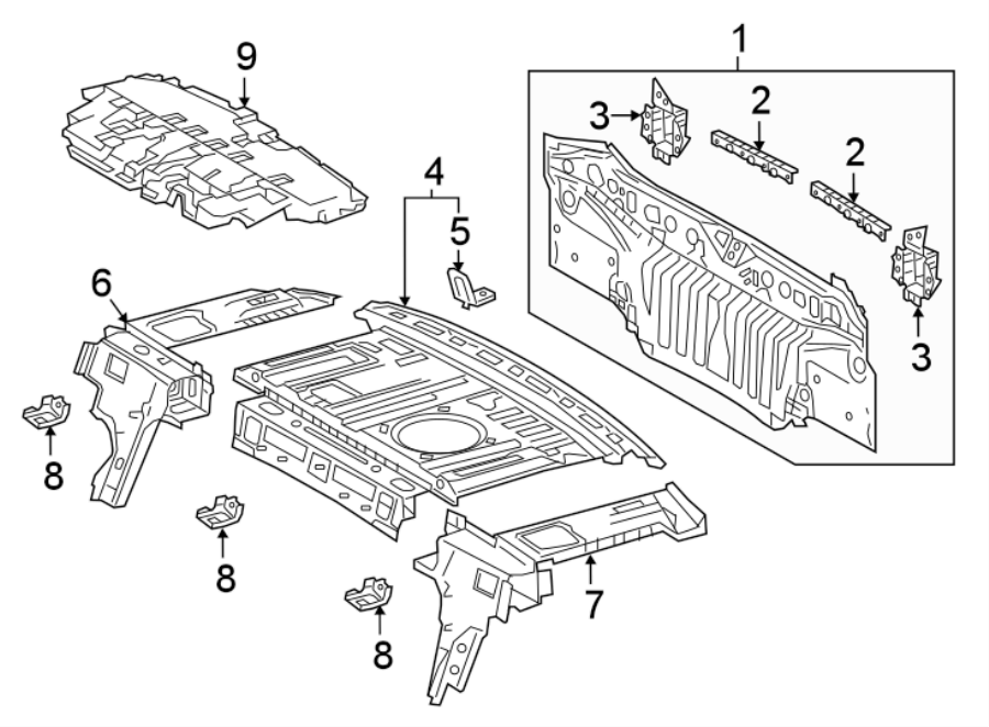 Diagram REAR BODY & FLOOR. for your 2011 Toyota Highlander   