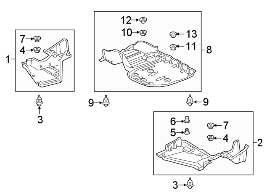 Diagram REAR BODY & FLOOR. UNDER COVER & SPLASH SHIELDS. for your Toyota