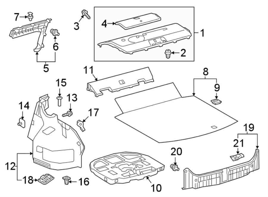 Diagram REAR BODY & FLOOR. INTERIOR TRIM. for your 2014 Toyota Prius Plug-In   