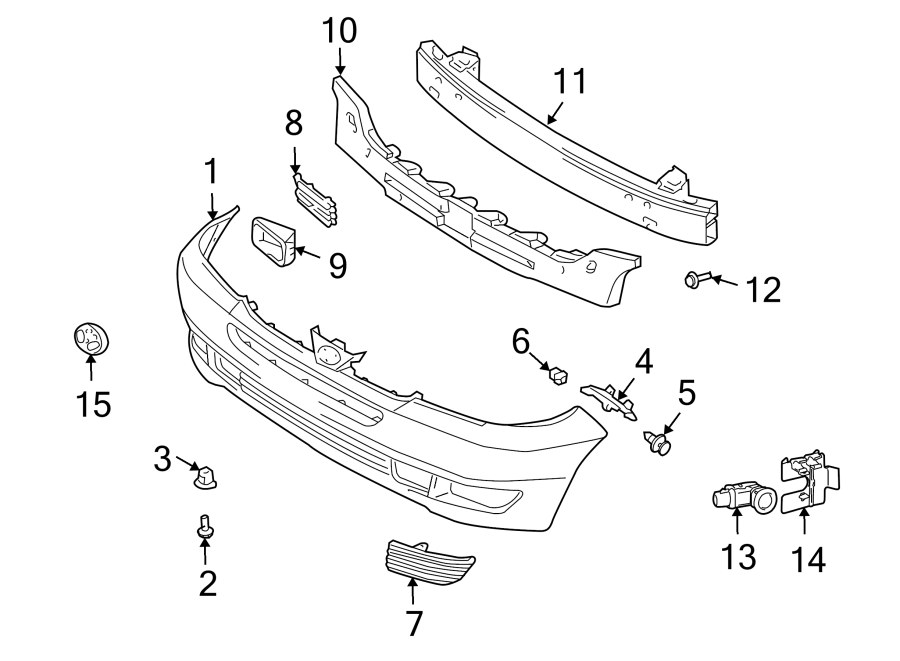 Diagram FRONT BUMPER. BUMPER & COMPONENTS. EXTERIOR TRIM. for your 2004 Toyota Echo   