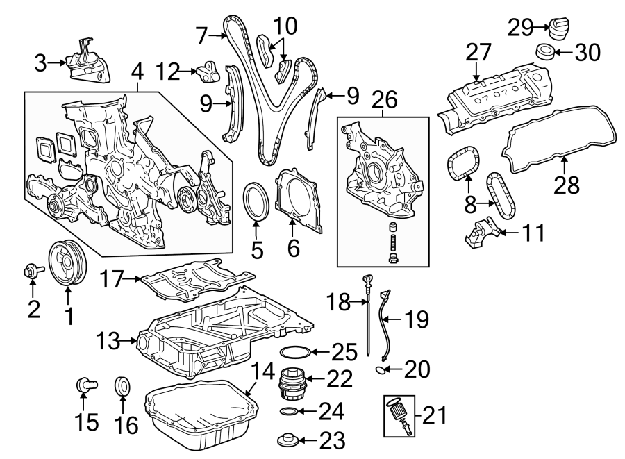 Diagram ENGINE / TRANSAXLE. ENGINE PARTS. for your Toyota