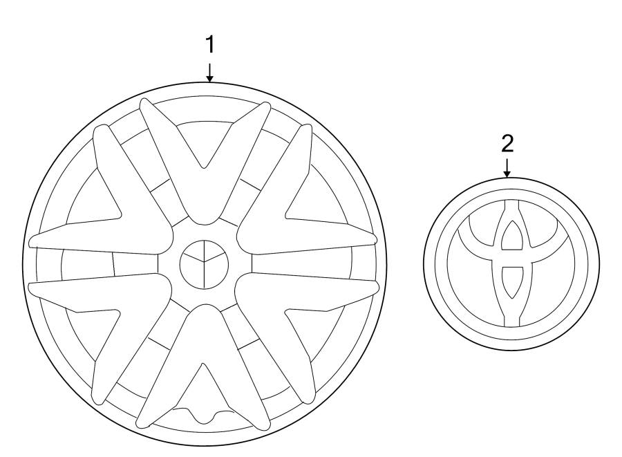 Diagram WHEELS. COVERS & TRIM. for your 2010 Toyota Sienna  XLE Mini Passenger Van 