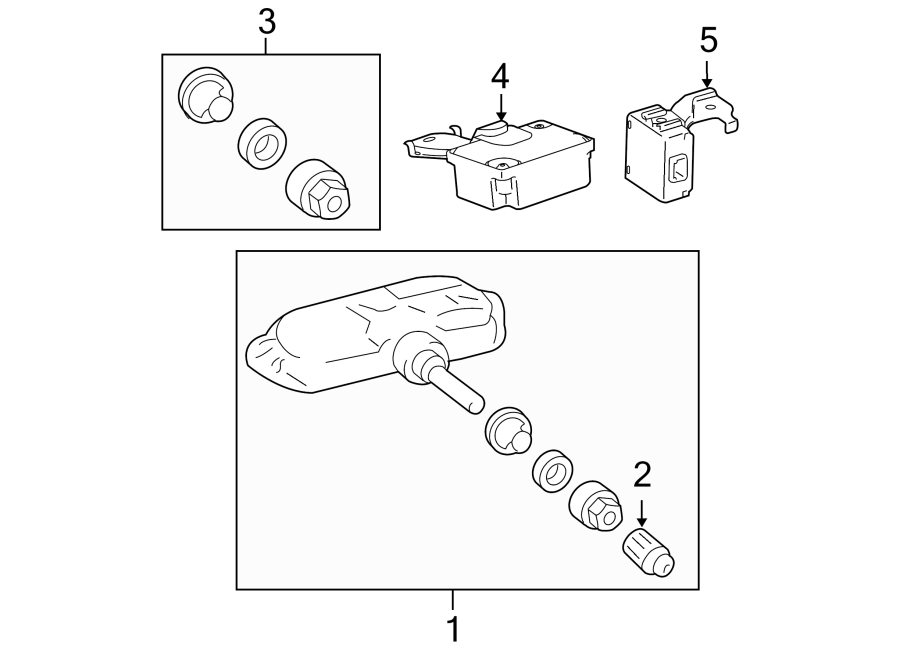 Diagram WHEELS. TIRE PRESSURE MONITOR COMPONENTS. for your 2015 Toyota Avalon   