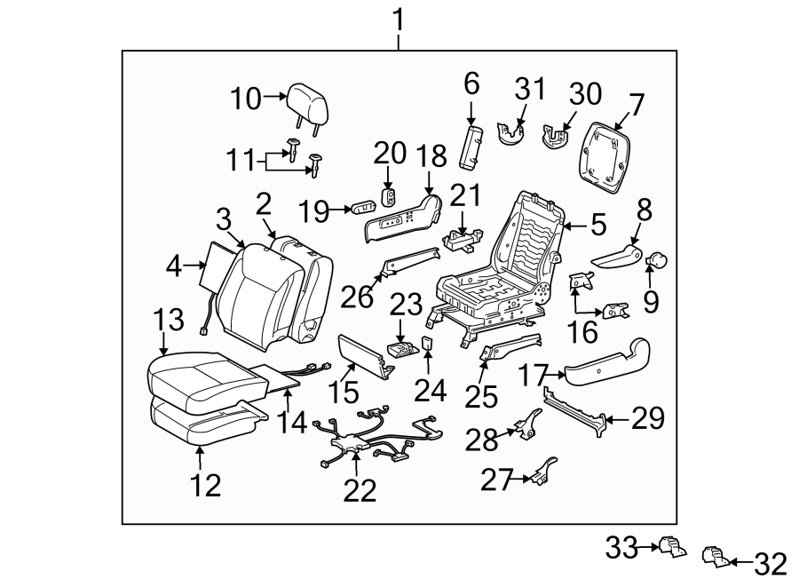 Diagram SEATS & TRACKS. FRONT SEAT COMPONENTS. for your Toyota Sienna  