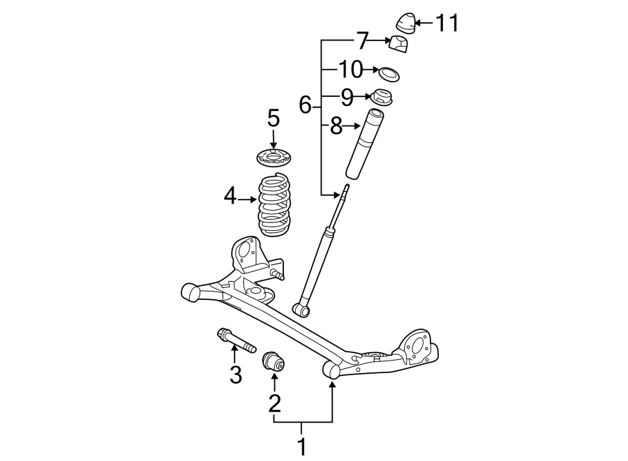 Diagram REAR SUSPENSION. SUSPENSION COMPONENTS. for your 2018 Toyota Tacoma 3.5L V6 A/T 4WD TRD Off-Road Crew Cab Pickup Fleetside 