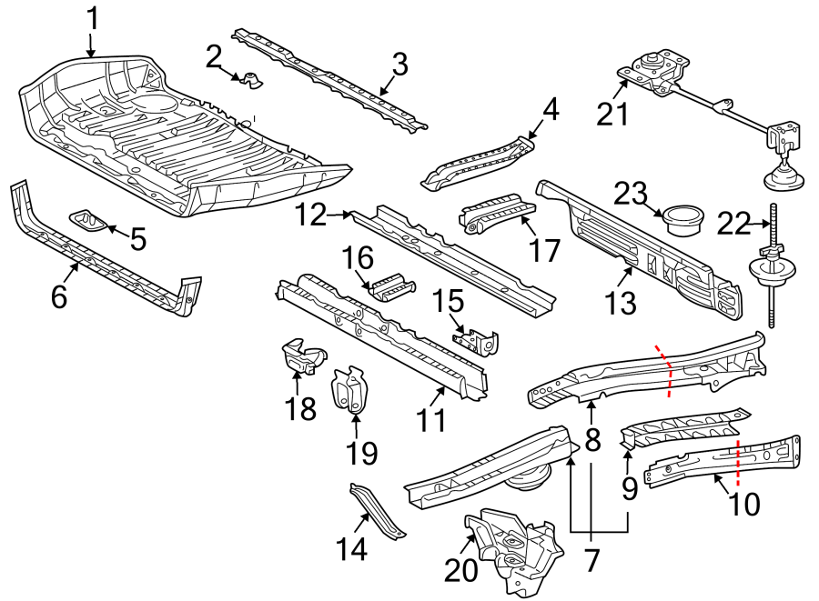 Diagram REAR BODY & FLOOR. FLOOR & RAILS. for your Toyota Sienna  