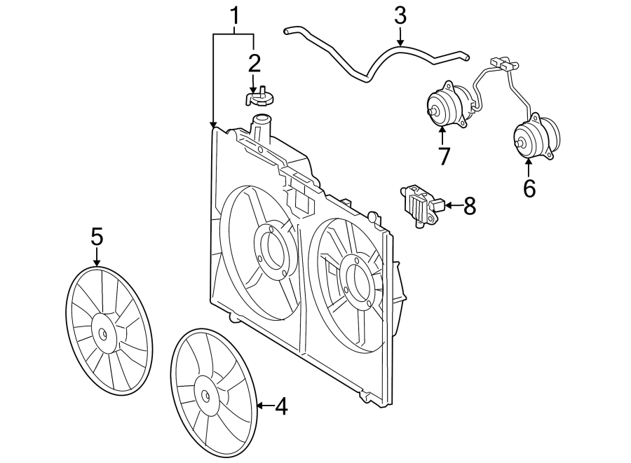 Diagram COOLING FAN. for your 2014 Toyota Camry 2.5L A/T SE SEDAN 