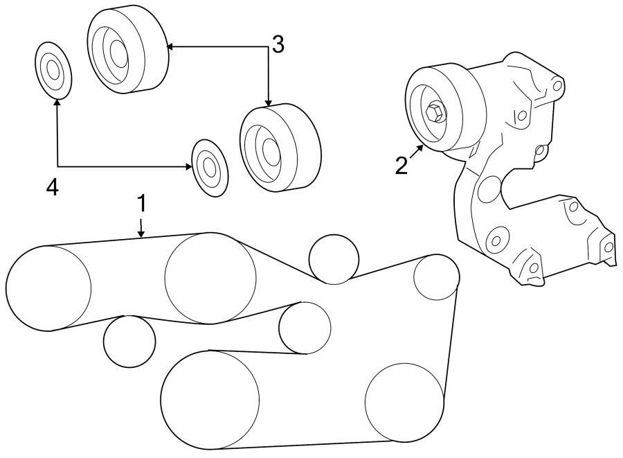 Diagram BELTS & PULLEYS. for your 2008 Toyota Highlander   