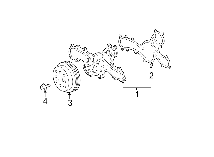 Diagram WATER PUMP. for your 2008 Toyota Highlander  Hybrid Limited Sport Utility 