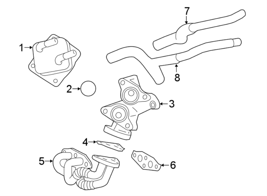 Diagram ENGINE OIL COOLER. for your 2017 Toyota Tacoma  TRD Sport Crew Cab Pickup Fleetside 