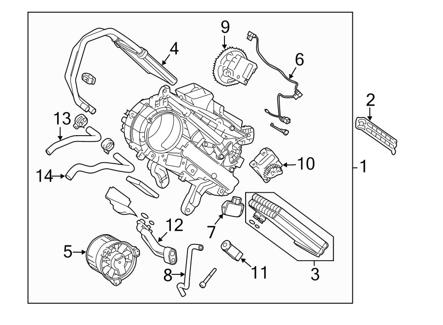 Diagram AIR CONDITIONER & HEATER. EVAPORATOR COMPONENTS. for your 2018 Toyota Camry  LE SEDAN 