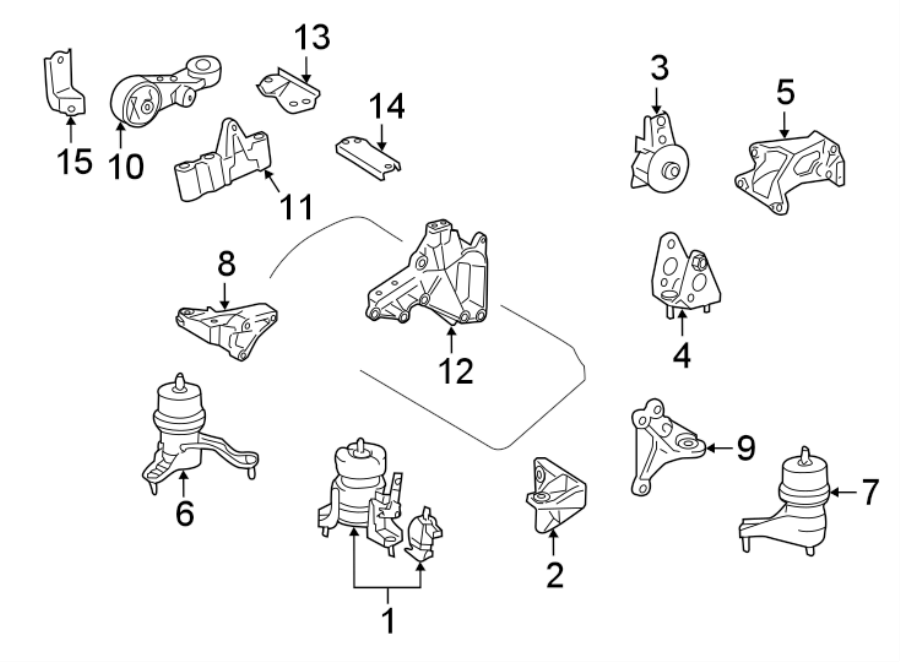 Diagram ENGINE / TRANSAXLE. ENGINE & TRANS MOUNTING. for your Toyota