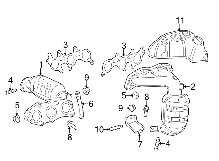 Diagram EXHAUST SYSTEM. MANIFOLD. for your 2012 Toyota Sienna   