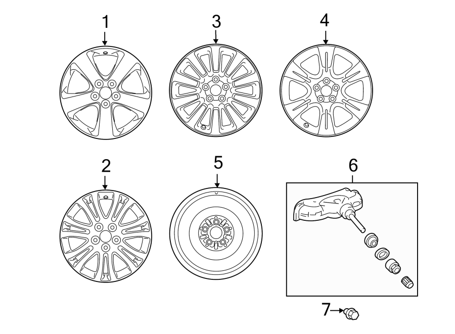 Diagram WHEELS. for your 2005 Toyota Tundra  SR5 Extended Cab Pickup Stepside 