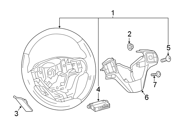 Diagram STEERING WHEEL & TRIM. for your 2017 Toyota Sequoia  Platinum Sport Utility 