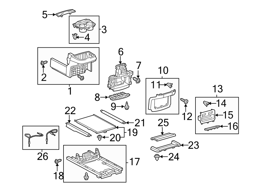 Diagram CENTER CONSOLE. for your 2020 Toyota Corolla  Hybrid Sedan 