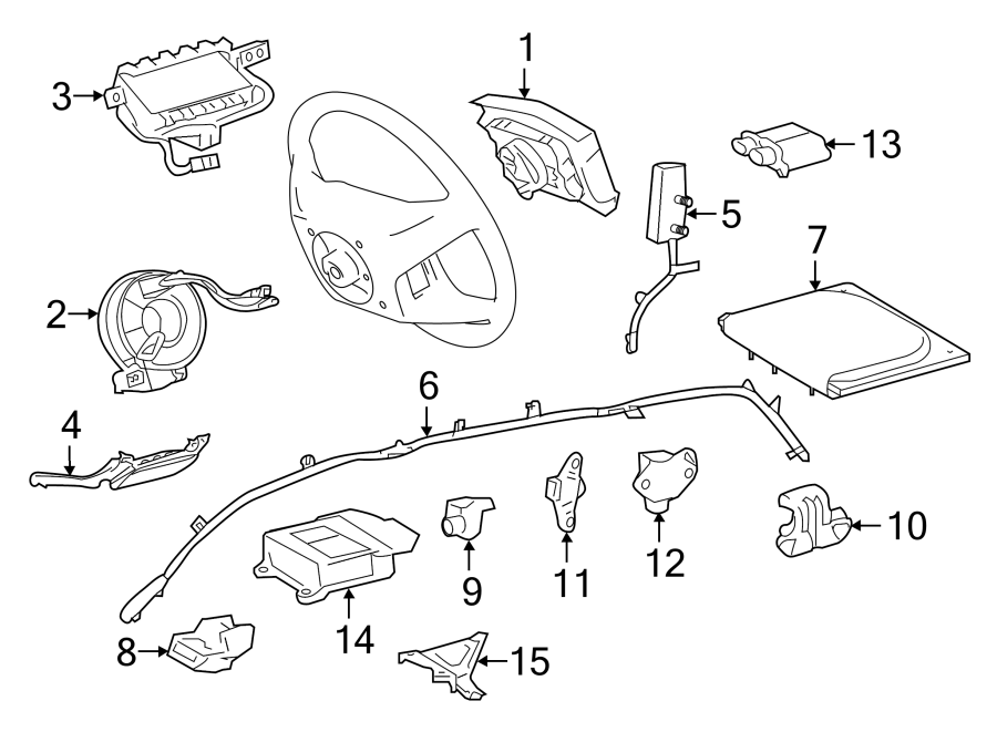 Diagram RESTRAINT SYSTEMS. AIR BAG COMPONENTS. for your 2023 Toyota Camry  Hybrid XSE Sedan 