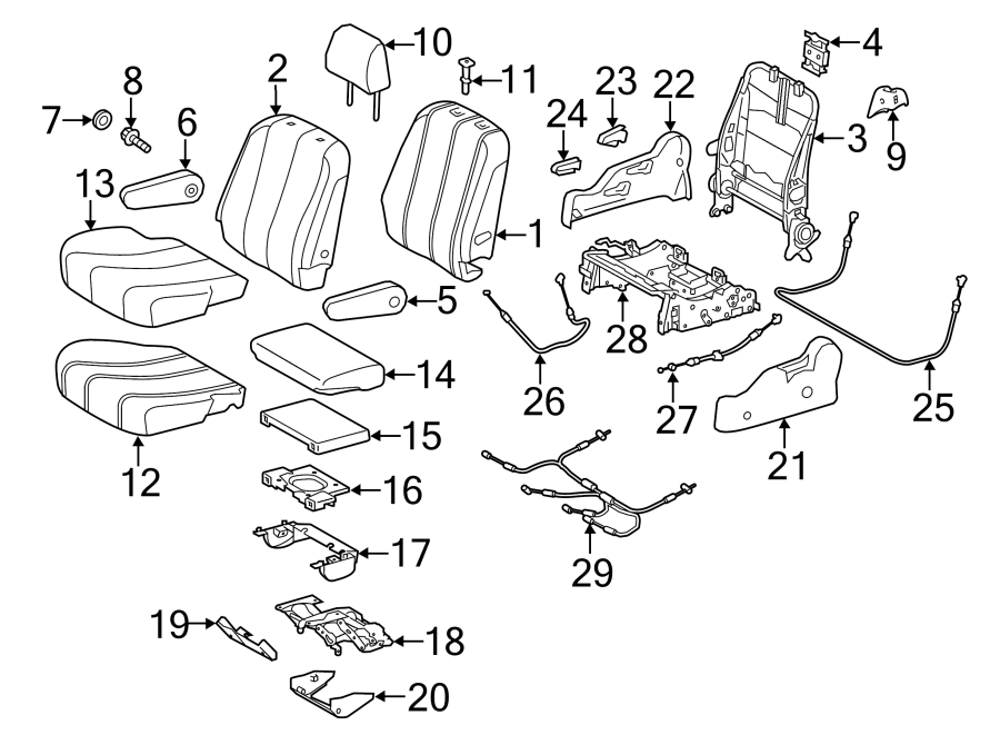 Diagram SEATS & TRACKS. SECOND ROW SEATS. for your 2016 Toyota Sienna 3.5L V6 A/T FWD Limited Mini Passenger Van 