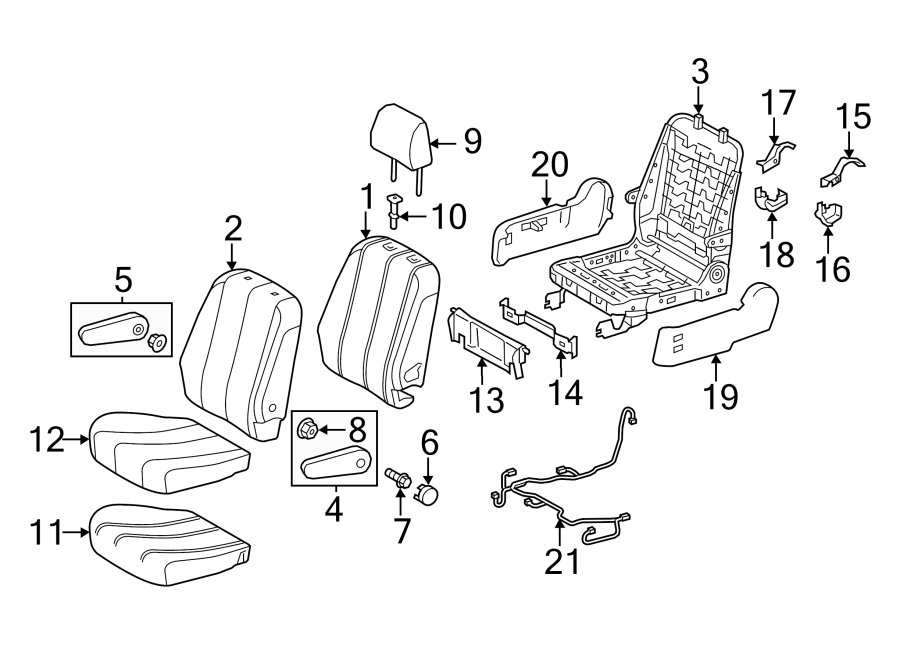 Diagram SEATS & TRACKS. SECOND ROW SEATS. for your 2015 Toyota Sienna   