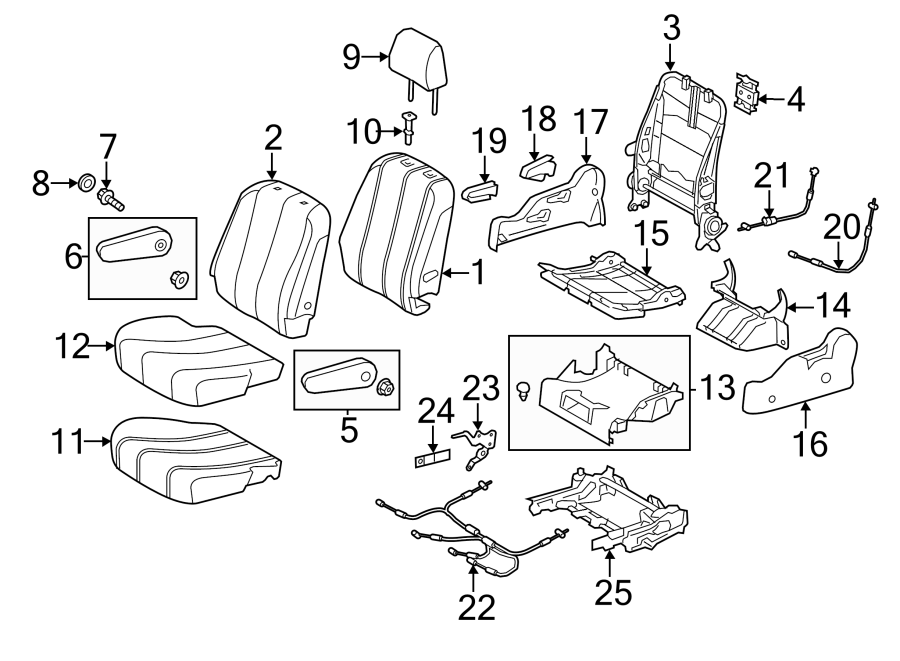 Diagram SEATS & TRACKS. SECOND ROW SEATS. for your 2015 Toyota Sienna   