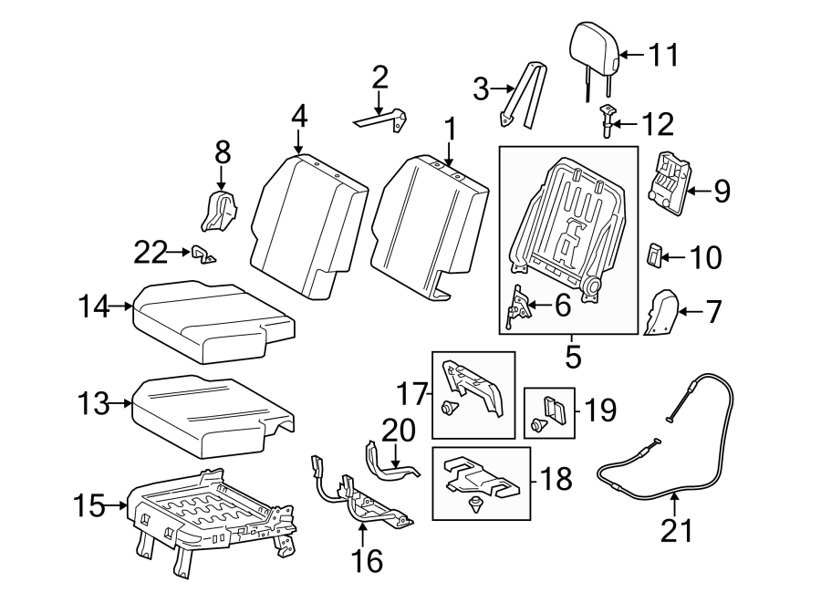 Diagram SEATS & TRACKS. THIRD ROW SEATS. for your 2015 Toyota Sienna   