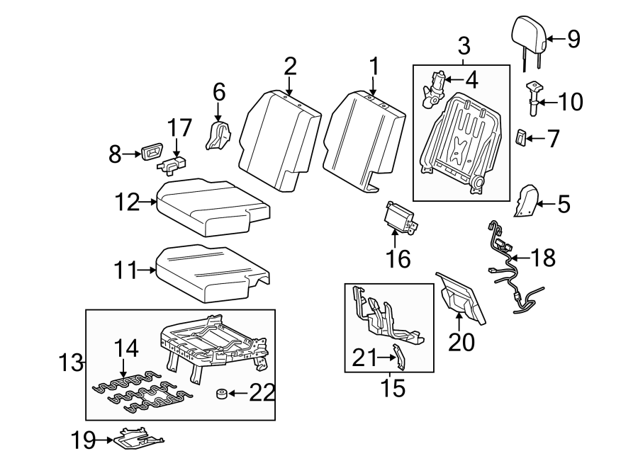 Diagram SEATS & TRACKS. THIRD ROW SEATS. for your 2015 Toyota Sienna   