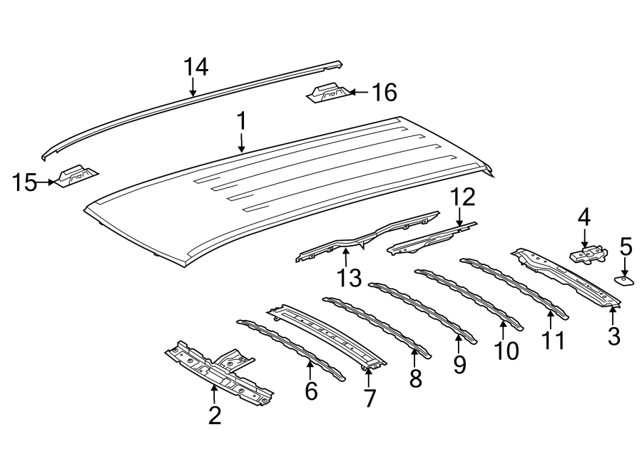 Diagram EXTERIOR TRIM. ROOF & COMPONENTS. for your Toyota Sienna  